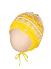 Lenne'15 Dalia Art.15242-106  Knitted cap Вязанная детская хлопковая шапка для девочек на завязочках