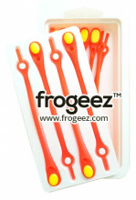 „Frogeez ™“ nėriniai (oranžiniai ir balti) batų silikoninės virvelės - segtukai 14 vnt.