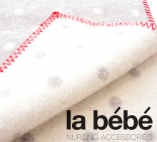La Bebe™ Cosy Dots Natural Lambswool Baby blanket Grey Dots 100х70 cm