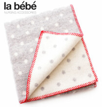 La Bebe™ Grey Goose Art.76995 Natural Lambswool Baby blanket Dots 140x100cm