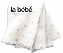 „La bebe ™“ merino vilna 777005 pilki taškai Natūrali vaikiška antklodė (antklodė) / pledas iš Naujosios Zelandijos „Merino“ („Merynos“) vilnos (Naujoji Zelandija), 100x140cm