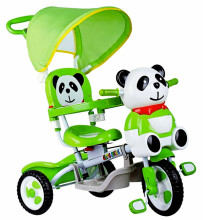 Interaktyvus vaikų triratukas „Babymix ET-A23-3 Panda“ su stogu ir rankena
