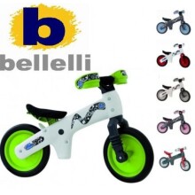 Bellelli B-Bip- Vaikų bėgimo ir balansavimo dviratis, pagamintas iš plastiko be pedalų Žalia