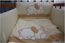 Vaikų patalynės komplektas „Tuttolina Sleeping Cat Beige“ su viršutine paklode + pagalvės užvalkalas