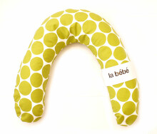 La Bebe™ Rich Maternity Pillow Art.78698 White&Green dots Подковка для сна, кормления малыша 30x104 cm