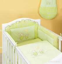 Mamo Tato  Funny Bunnies Green Print Комплект постельного белья из 5 частей (60/90x120 см)