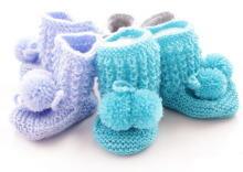 La Bebe™ Lambswool Hand Made Booties Art.66031 Blue Натуральные пинетки/носочки для новорожденного из натуральной шерсти