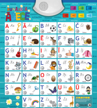 Musical Latvian ABC Art.37189 Board game: Talking alphabet/Sound poster for beginners to learn Latvian (LV)
