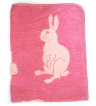 Детский пледик - покрывало из органического хлопка Art.0772 Pink/White Cotton Chenille 70*90cm