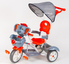Babymix AL JG-870 Silver Детский интерактивный трехколесный велосипед с навесом Слон