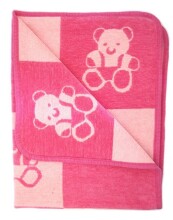 Cotton Eco blanket Art.0768 Pink Cotton Chenille blanket  90*70 cm
