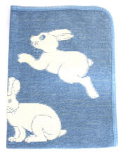 Dabīgais kokvilnas Eko pleds - pārklājs Art.0772 Blue/White Cotton Chenille 70*90cm