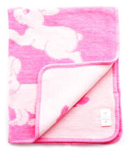Детский пледик - покрывало из органического хлопка Art.0772 Pink/White Cotton Chenille 70*90cm