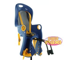 „Baby Maxi Safe Seat Basic 818“ pilka ir geltona dviračio sėdynė ant rėmo
