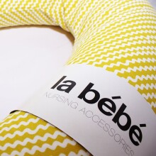 La Bebe™ Rich Cotton Nursing Maternity Pillow Art.15816 Yellow Zigzag Подкова для сна, кормления малыша 30x104 cm