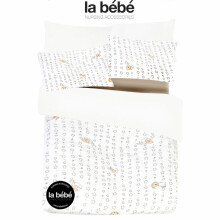 „La Bebe ™ Art.32551“ „Björn“ komplektas natūralios medvilnės kūdikių lovelių lovų komplektas Natūralios medvilnės vaikiškas komplektas 3 dalių 100x140, 105x150, 40x60 cm