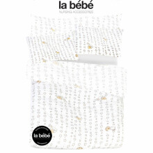 „La Bebe ™ Art.32551“ „Björn“ komplektas natūralios medvilnės kūdikių lovelių lovų komplektas Natūralios medvilnės vaikiškas komplektas 3 dalių 100x140, 105x150, 40x60 cm
