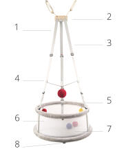 Memola Multisensory cradle 3in1 Art.239 Уникальная, специально разработанная Подвесная кроватка-колыбелька-гамак