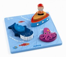Djeco Puzzle 123 Moby Art. DJ01046 Attīstoša rotaļlieta bērniem