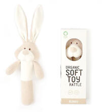 Wooly Organic Bunny Art.00203 Augstākas kvalitātes - Eko kokvilnas grabulis zaķēns, (100% dabisks)