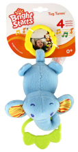 Bright Starts Art.9179 Tug Tunes Elephant Attīstoša muzikālā mīkstā rotaļlieta ar zobu riņķi