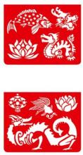 Djeco Small Stencils Asia Art. DJ09741 Trafarets (2 gab.)
