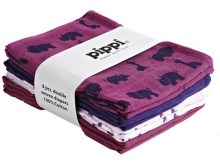 Pippi 1266 Diapers ass. printed 70x70 crochet edge (1-pack)