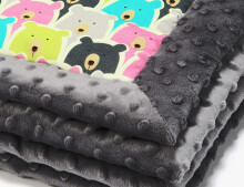 La Millou Art. 83420 Infart Blanket Bear Grey Augstākās kvalitātes divpusēja sedziņa (65x75 cm) 