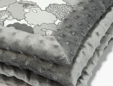 La Millou Art. 83428 Infart Blanket Graphite Sheep Family Grey Augstākās kvalitātes divpusēja sedziņa (65x75 cm) 