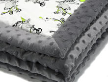 La Millou By Mommy Draws Art. 83435 Infart Blanket Funny Bunny Grey Augstākās kvalitātes divpusēja sedziņa (65x75 cm) 