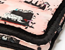 „La Millou“ menas. 83453 Toddler antklodė Creepy Lou Rose Black Aukščiausios kokybės dvipusė antklodė (80x100 cm)