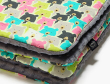 „La Millou“ menas. 83462 Toddler antklodė Polar Bears Grey Premium dvipusė antklodė (80x100 cm)