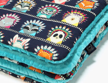 „La Millou“ menas. 83511 Ikimokyklinio amžiaus antklodė Indian Zoo Teal Premium kokybės dvipusė antklodė (110x140 cm)