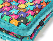 La Millou Art. 83512 Preschooler's Blanket Jelly Bears Teal Высококачественное детское двустороннее одеяло от Дизайнера Ла Миллоу (110x140 см)