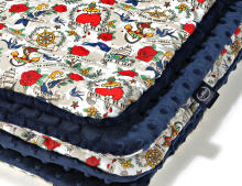 La Millou Art. 83522 Preschooler's Blanket Bright Tattoo Marine Club Navy