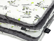 La Millou By Mommy Draws Art. 83523 Preschooler's Blanket Funny Bunny Grey Высококачественное детское двустороннее одеяло (110x140 см)