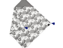 La Millou Art. 83599 Cotton Tender Blanket Chaber Grey Sheep Augstākās kvalitātes divpusēja sedziņa ar kapuci (80x80 cm) 