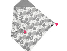 La Millou Art. 83602 Cotton Tender Blanket Pinky Grey Sheep Высококачественное детское двустороннее одеяло с капюшоном (80x80 см)