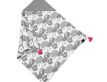La Millou Art. 83602 Cotton Tender Blanket Pinky Grey Sheep Augstākās kvalitātes divpusēja sedziņa ar kapuci (80x80 cm) 