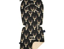 „La Millou“ autorė Katarzyna Zielinska Art. 84259 vežimėlių kilimėlis „Oh My Deer & Latte“ minkštas įdėklas vežimėliui
