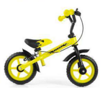 MillyMally Dragon Yellow Brake Детский велосипед - бегунок с металлической рамой и тормозом 10''