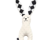 „La Millou“ menas. 84563 Bunny Ecru Follow Me Chessboard Švelnus miego žaisliukas Triušis