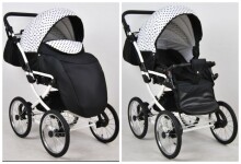 Raf-pol Margaret Exclusive Art. 84690 Bērnu universālie jaundzimušo moderni ratiņi ar piepūšamiem riteņiem 2 vienā [viss komplektā]