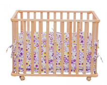 D&S Vertriebs GmbH 124488659 Purple&Yellow Детский деревянный манеж с матрасом 100 x 75 cm HD-19