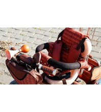 SunBaby Deluxe Art.KR-01 AIR Brown, Трёхколёсный велосипед с ручкой и навесом, (надувные колеса) 