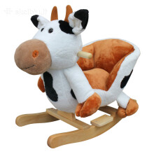 Babygo'15 Cow Rocker Plush Animal Детская деревянная лошадка - качалка с музыкой