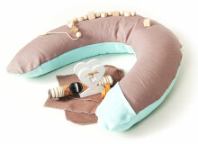 „La Bebe ™“ patogi baltinių slaugos motinystės pagalvė, Prekės Nr. 788935 Karališkoji pilka pasaga kūdikiui maitinti, miegoti, pasaga nėščioms moterims 20x70 iš natūralaus lino