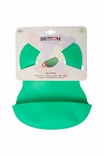 Britton Soft Bib Art.B1511 Turquoise  Слюнявчик силиконовый с кармашком  6м+ (1 шт)