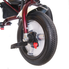 Elgrom Little Tiger Art.950 Red Детский трехколесный интерактивный велосипед c надувными колёсами, ручкой управления и крышей