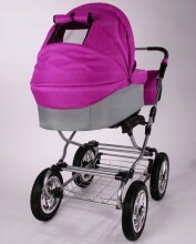 „Bambi Classic Air Art.09 Classic“ vaikiškas vežimėlis su krepšiu, ypač lengvas aliuminio rėmas [8kg], su pripučiamais ratais